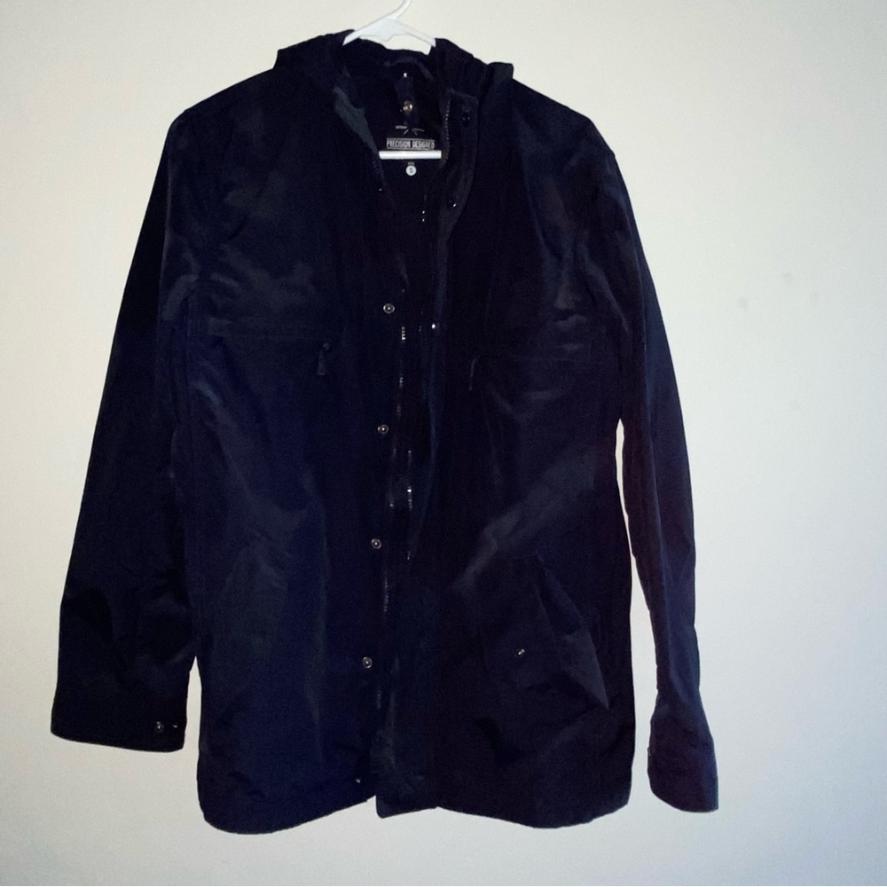 Gap jacket navy blue pockets zip hood lightweight durable